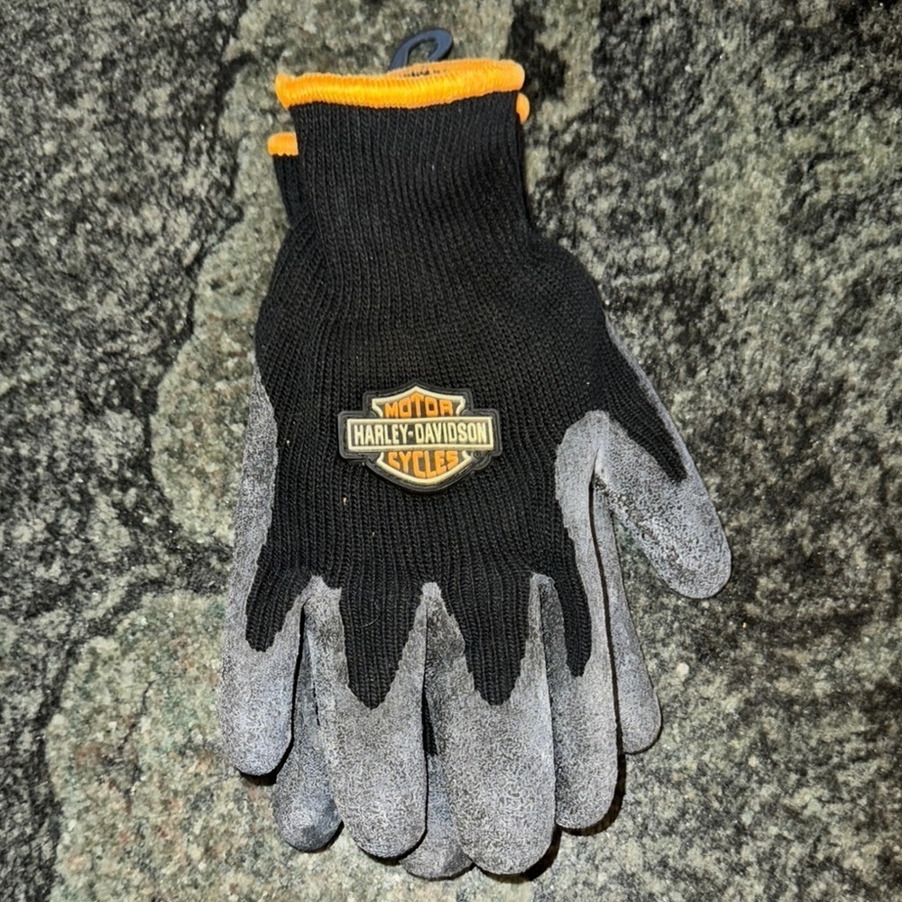 Harley-Davidson Black and Gray Gloves. Work grade